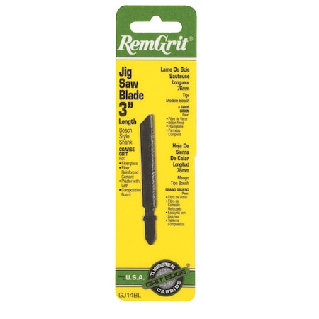 Disston RemGrit 3 in. Carbide Grit T-Shank Bosch Jig Saw Blade 1 pk GJ14BL